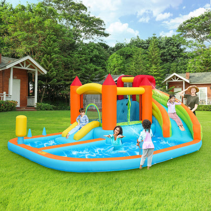 Opblaasbare Speeltuin – Springkussen – Trampoline – Glijbaan – Waterspeelplaats – Waterdicht Oxford-Weefsel – 450W Luchtpomp