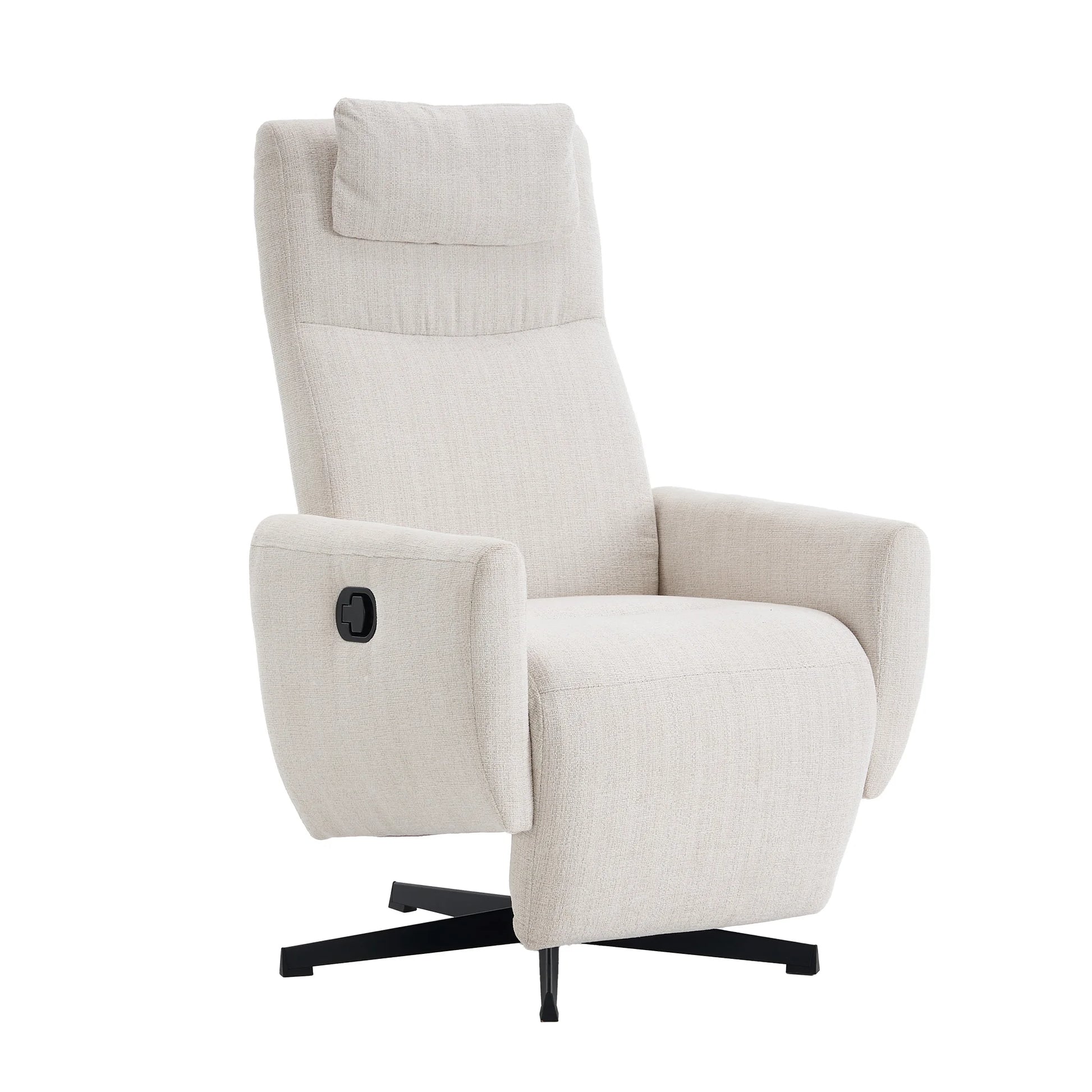 Chaise Lounge – Verstelbare Fauteuil – Relaxstoel – Draaibare Stoel – Chenille Bekleding – Metalen Draaivoet – Verstelbare Rugleuning - QUORE