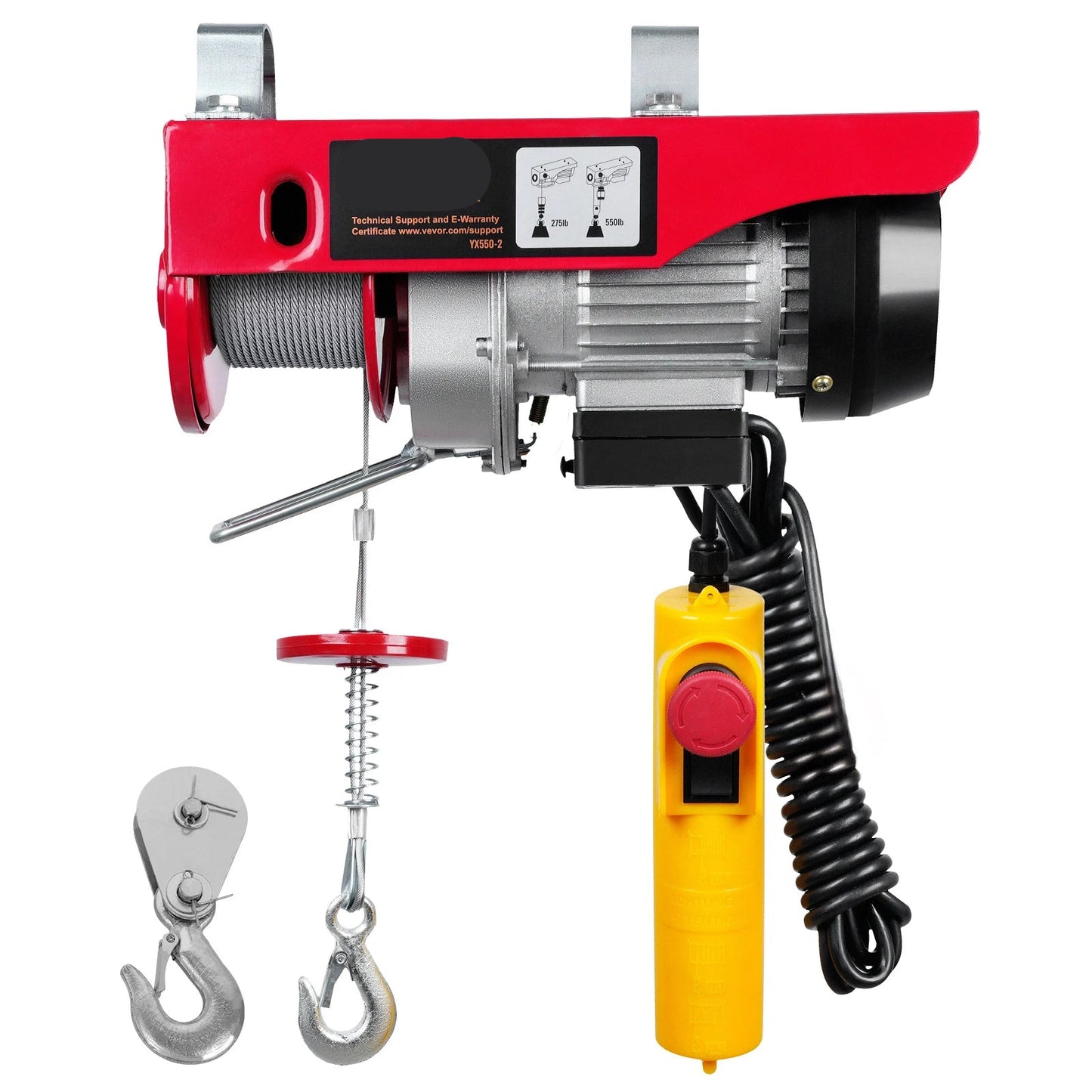 Elektrische Lier - Takel - Winch - Hoge Hefcapaciteit – Stalen Kabel – Bedrade Afstandsbediening – Waterdicht – Geschikt voor Garage, Magazijn & Werkplaats
