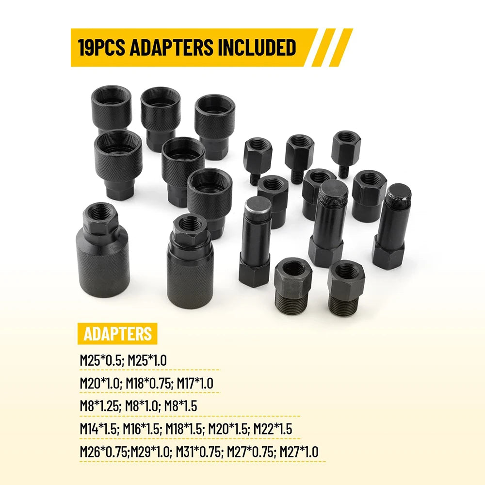 Podofo 21pcs Pneumatic Diesel Injector Puller for Removing Stuck Fuel Injectors in Diesel Engines M20 M18 M17 M14 M12 Injector