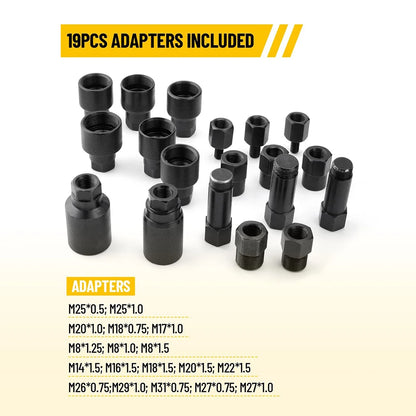 Podofo 21pcs Pneumatic Diesel Injector Puller for Removing Stuck Fuel Injectors in Diesel Engines M20 M18 M17 M14 M12 Injector