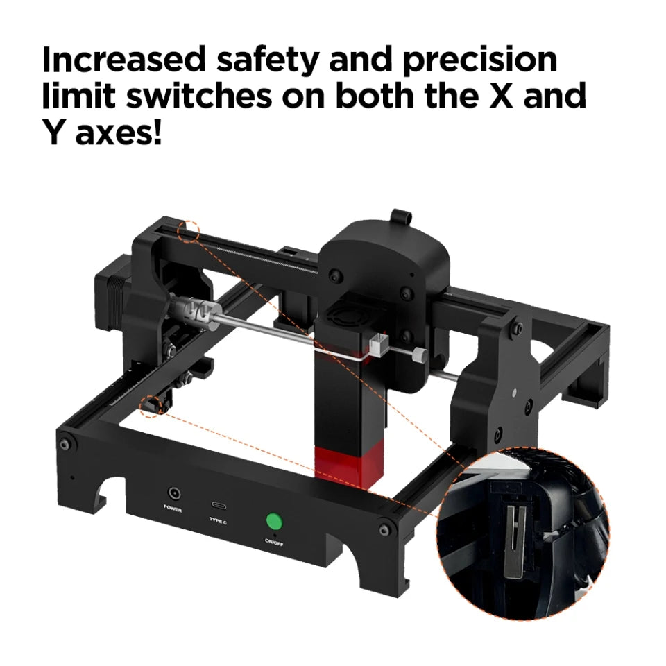 Laser Graveermachine - Laser Cutter - Laser Engraver - Graveerset - Laser Snijmachine - Graveerpen - Mini - Draagbare - 2.5 W - voor Graveren van Logo’s op Hout, Metaal, Acryl, Glas & Leer - QUORE