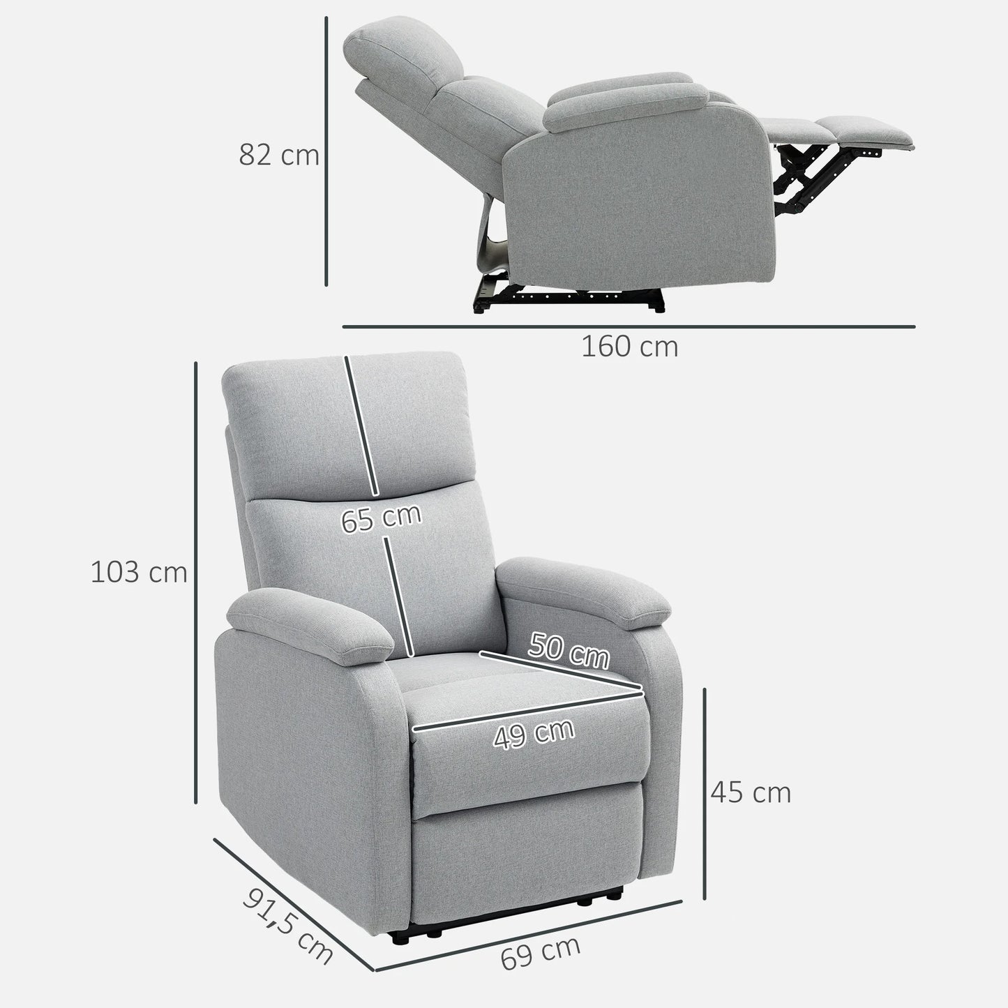 Relaxfauteuil – Relaxstoel – Zitzak – Fauteuil – Verstelbare Rugleuning – Linnenlook Bekleding – Comfortabele Schuimvulling