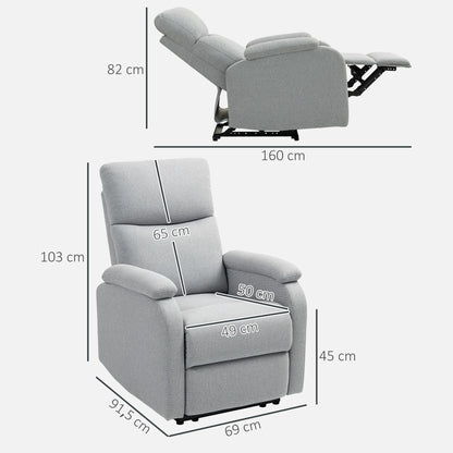 Relaxfauteuil – Relaxstoel – Zitzak – Fauteuil – Verstelbare Rugleuning – Linnenlook Bekleding – Comfortabele Schuimvulling