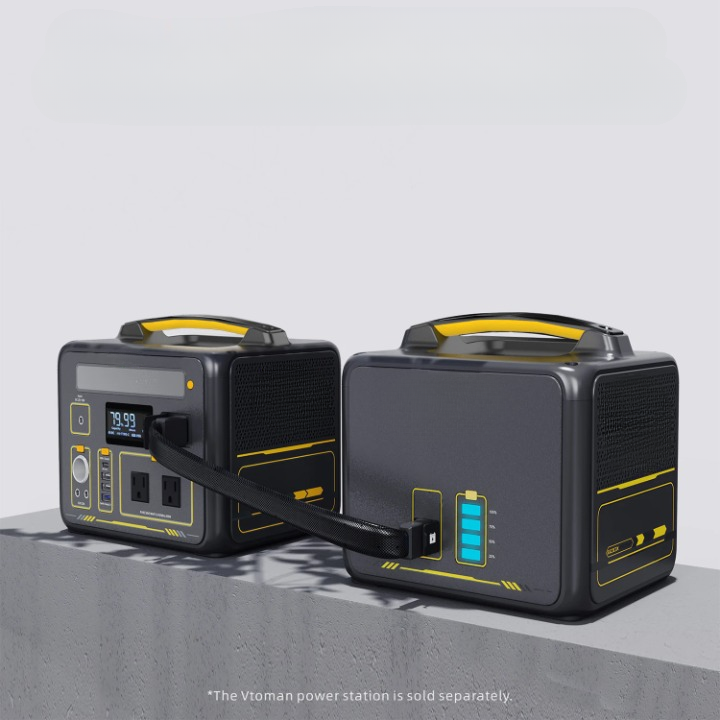 Powerstation - Stroomgenerator - Mini-Generator - Draagbare - Krachtcentrale - LiFePO4 Batterij - voor Thuis - Tenten - Buiten - Kamperen - 640Wh - 600W - 3500 mAh - 26 x 22 x 21.5 cm - Zwart/Geel
