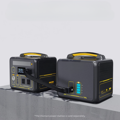 Powerstation - Stroomgenerator - Mini-Generator - Draagbare - Krachtcentrale - LiFePO4 Batterij - voor Thuis - Tenten - Buiten - Kamperen - 640Wh - 600W - 3500 mAh - 26 x 22 x 21.5 cm - Zwart/Geel