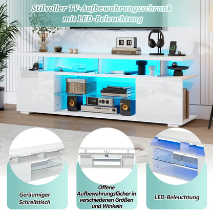 TV-meubel – TV-standaard – Tv-kast – Mediameubel – Entertainmentmeubel – LED-verlichting met 16 kleuren – Geschikt voor tv’s tot 60 inch