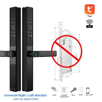Vingerafdrukslot – Slimme Deurslot – Elektronisch Slot – Smart Lock – Deurklink Slot – Wifi Connectiviteit – IP67 Waterdicht – Aluminium Materiaal