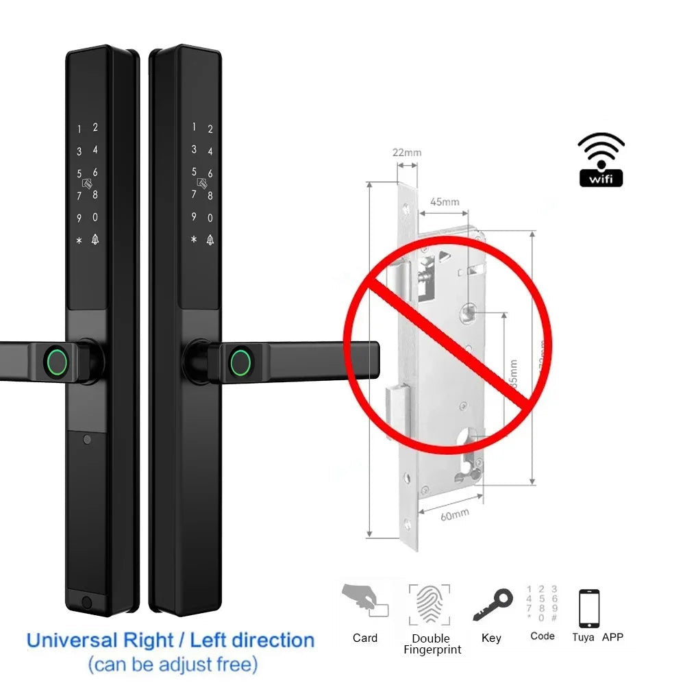 Vingerafdrukslot – Slimme Deurslot – Elektronisch Slot – Biometrisch Slot – Wifi Slot – Waterdicht IP67 – Oplaadbare Lithiumbatterij - Geen Insteek