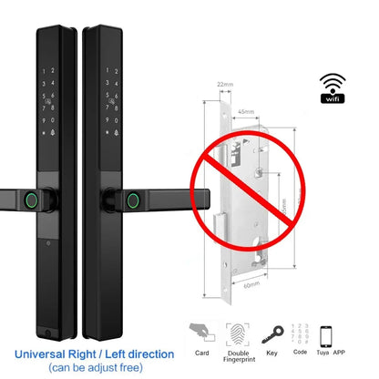 Vingerafdrukslot – Slimme Deurslot – Elektronisch Slot – Biometrisch Slot – Wifi Slot – Waterdicht IP67 – Oplaadbare Lithiumbatterij - Geen Insteek