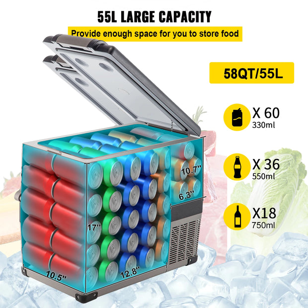 Koelkast - Minikoelkast voor Dranken - Minifridge - Minikoelkast Eten & Drinken - Minikoelkast - Koelkasten - 110-240V - Autokoelkast - 35L