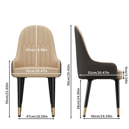 Eetkamerstoelen – Stoelen – Kuipstoelen – Keukenstoelen – Design Stoelen – Set van 2 – Kunstleer Bekleding – Stabiel Metalen Frame – Off-white