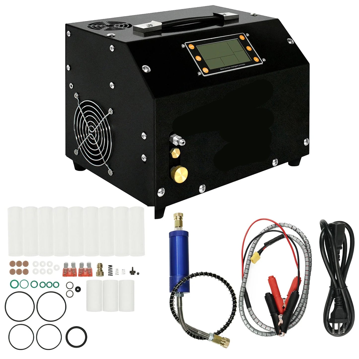 Luchtcompressor - Luchtcompressor Bandenpomp - Airpress Compressor - met LCD-scherm - Digitaal Besturingssysteem - 300Bar - 220V - met Ingebouwde 12V Draagbare Stroomadapter Ventilator