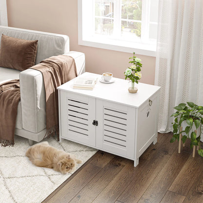 Kattenbakkast – Kattenbak Meubel – Kattenbak Verbergkast – Kattenbak Kast – Dubbele Deuren – Ventilatie Roosters – Hout