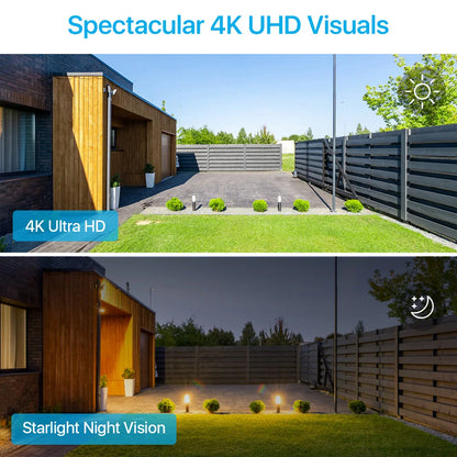 Beveiligingscamerasysteem - Openlucht - CCTV camerasysteem - 4K PoE - met 4x 8MP Camera’s - Waterdichte - Bewakingscamera - Beveiligingscamera - 8-Kanaals NVR - AI Detectie en 2TB Opslag - Uitbreidbaar tot 16 Camera’s