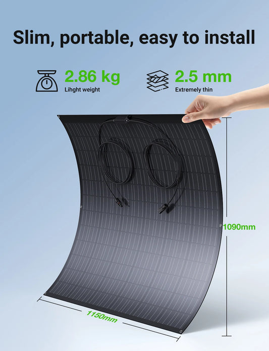 Zonne-Energieset – Zonnestroomkit – Flexibele Zonnepanelen – Balkonset – 800W Micro-Omvormer – Weerbestendig IP67 - 4*240W+800W inverter