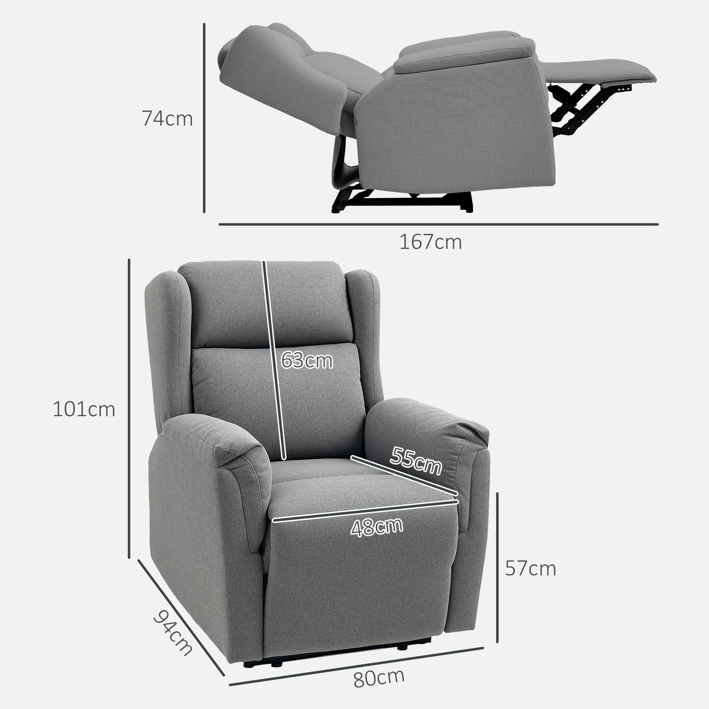 Relaxfauteuil – Relaxstoel – Zitzak – Fauteuil – Verstelbare Rugleuning Tot 160° – Voetensteun Bedienbaar Met Hiel