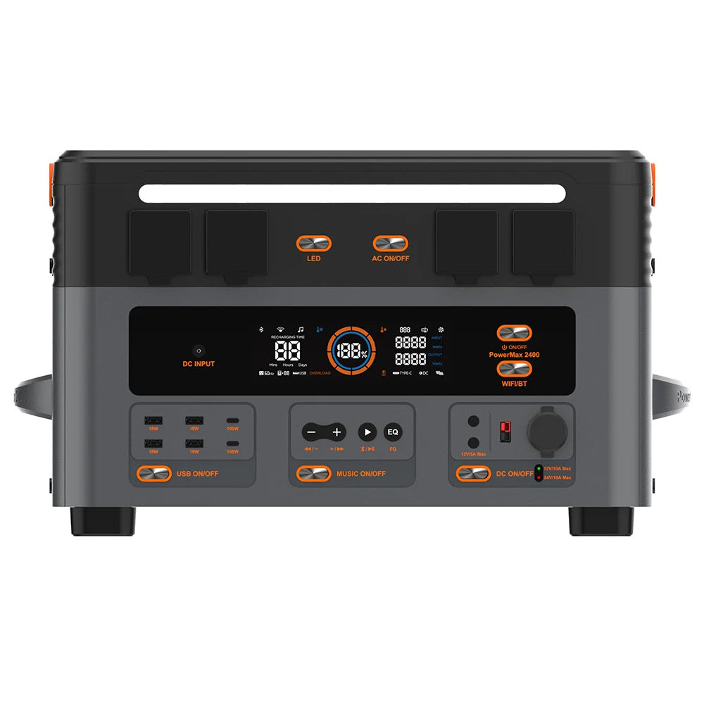 Draagbare Powerstation – Mobiele Stroomvoorziening – Powerbank – Energievoorziening – Batterijcapaciteit 1872Wh – 2400W Output