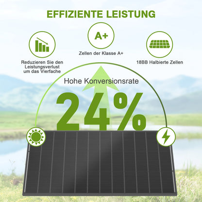 400W Zonnepaneel – Monokristallijn Solar Paneel – Zonnecel Module – Solar Energiepaneel – 12 Volt Systeem – Hoog Rendement 24% – Robuust Stijf Frame