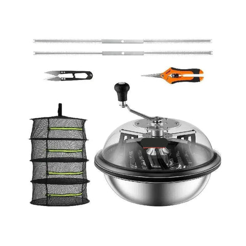 Leaf Trimmer - Rotary Mowers - Cordless - Manual Top Trimmer - with Stainless Steel Blades - for Twisted Spin Cut Clear Dome - Silver