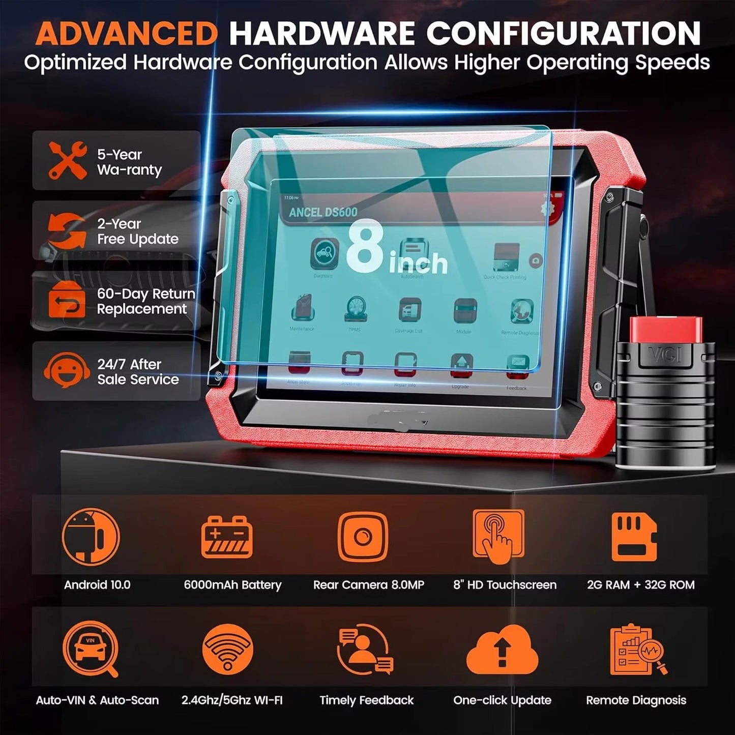 Auto Diagnosetool – Diagnoseapparaat – OBD Scanner – Foutcode Lezer – Wifi Verbinding – 8-Inch Touchscreen – Multimerken Ondersteuning