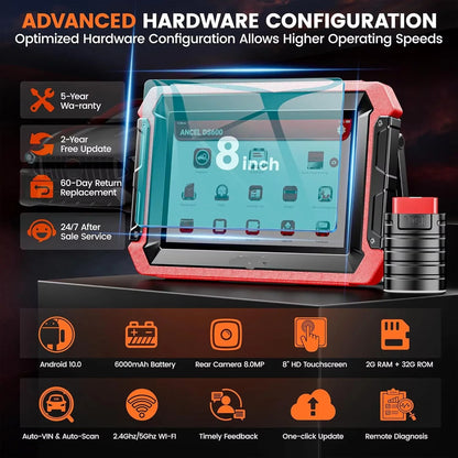 Auto Diagnosetool – Diagnoseapparaat – OBD Scanner – Foutcode Lezer – Wifi Verbinding – 8-Inch Touchscreen – Multimerken Ondersteuning