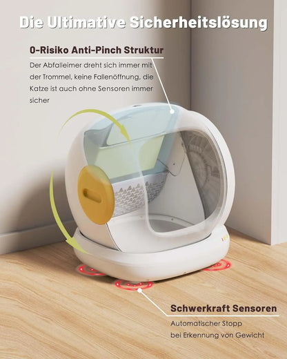 Automatische Kattenbak – Slimme Kattenbak – Zelfreinigende Kattenbak – App Bedienbare Kattenbak – Ruime Lage Instap – Geschikt Voor 1,5 Tot 8 Kg - Wit - XXL