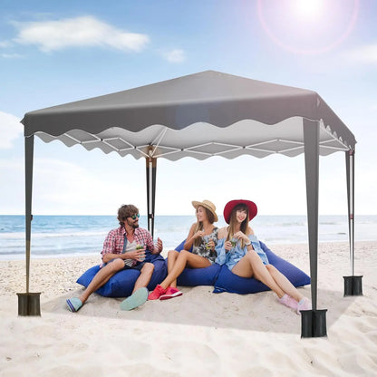 Partytent - Tent - Partytent Opvouwbaar - Pop up Tent - Pop-Up Partytent met Zijwanden - 3x3m - Verstelbare Hoogte, Ramen & Wieltas - Blauw