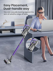 Cordless Stick Vacuum Cleaner - Stick Vacuum Cleaner - Vacuum Cleaner - Cordless Stick Vacuum Cleaner - Powerful Suction - 450W - 38000PA - HEPA Filter - LCD - Purple