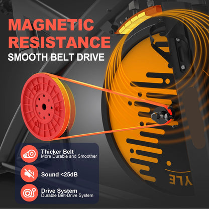Hometrainer – Fitnessfiets – Exercisefiets – Magnetische Fiets – Stil Werkend – Verstelbaar Zadel – Bluetooth Connectiviteit - QUORE