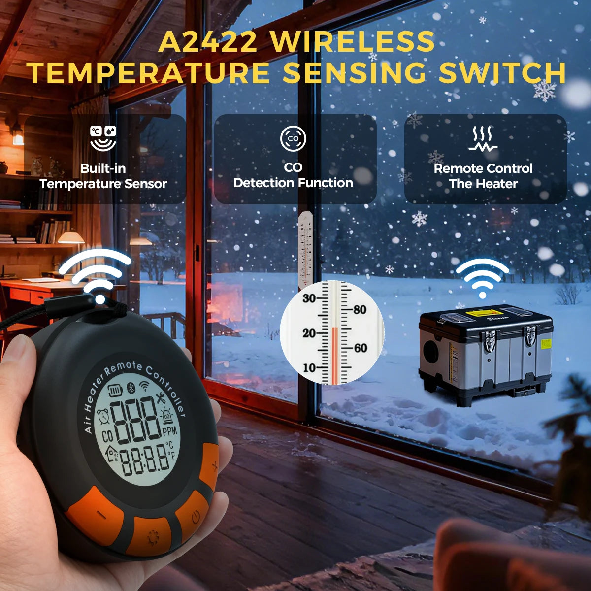 Dieselverwarming – Diesel Heater – Auto Heater – Caravan Verwarming – Mobiele Heater – 8KW Krachtige Warmte – Ingebouwd CO-Alarm voor Veiligheid - QUORE