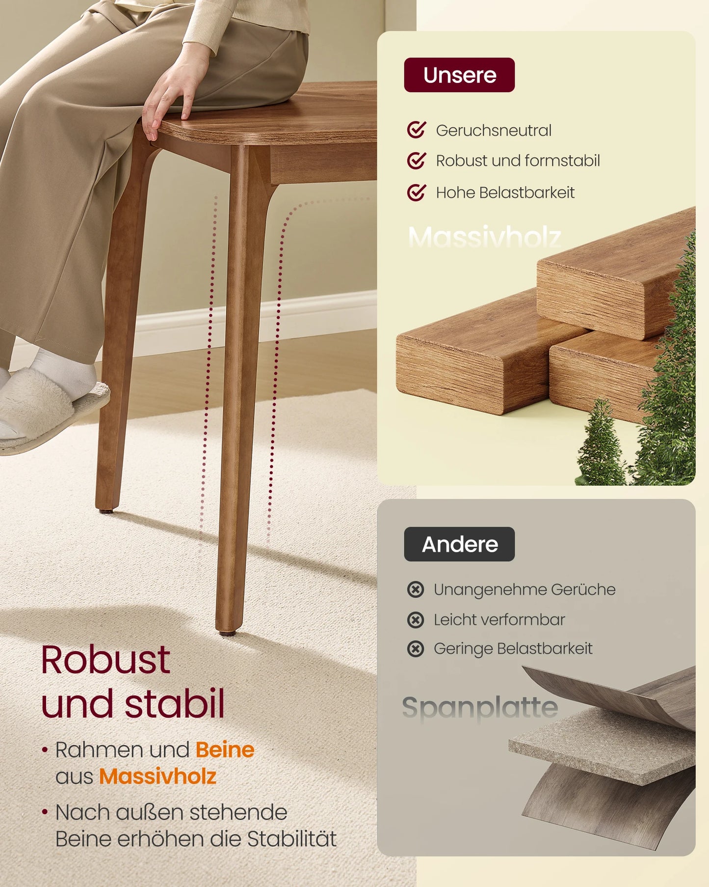 Uitschuifbare Eettafel – Uitklapbare Tafel – Schuiftafel – Eetkamertafel – Houtlook – Verstelbaar 140-180 Cm – Hittebestendig Tot 140 °C - Honingbruin