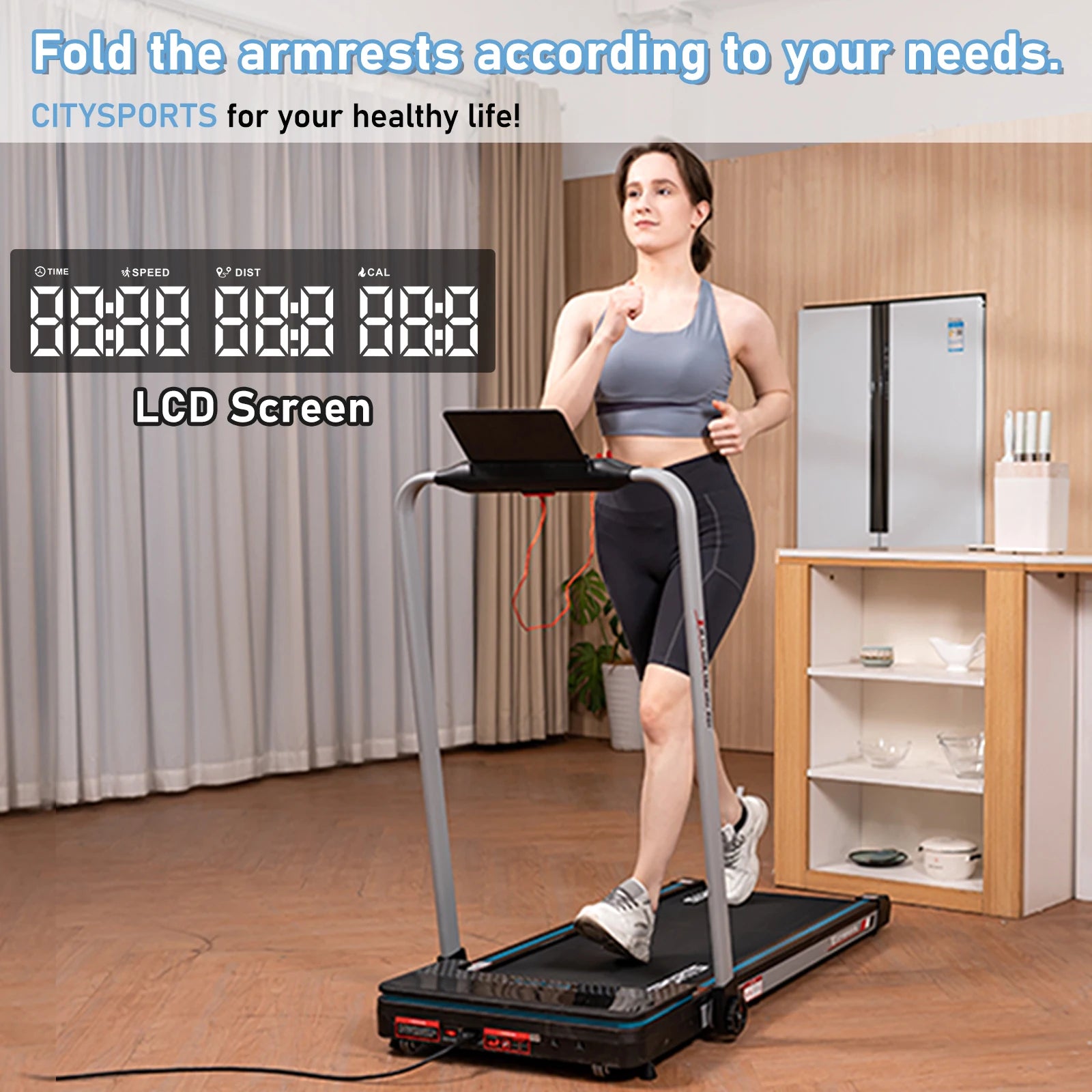 Loopband - Wandelband - Walking Pad - Walkingpad - Treadmill - Loopband voor onder het bureau - Loopband voor Hardlopen - Treadmill Foldable - 2 in 1 - Opvouwbare loopband - Zwart - QUORE