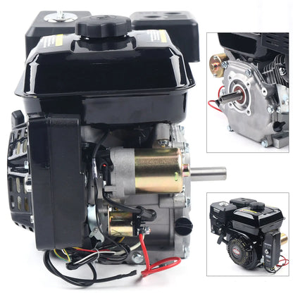 Go Kart Engine - Petrol Engine - 4-Stroke - 212cc - 7.5 hp - with Electric Start - Upgrade version for go-kart and High Pressure Cleaners - Wood Splitters - Black
