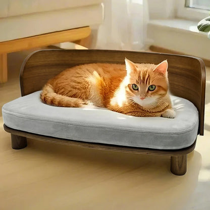 Kattenbed – Kattenmand – Huisdierenbed – Dierenbed – Comfortabel Kussen – Duurzaam Houten Frame