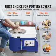 Turntable - Pottery Wheel - Turntable - Pottery Turntable - Pottery Wheel - Electric Pottery Wheel - 350W - Ceramic Pottery Wheel - 60-300 RPM - Foot Pedal Control ABS Detachable Basin - 5kg - Blue
