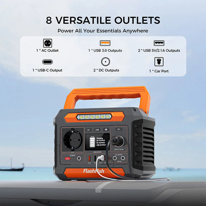 Draagbare Power Station – Mobiele Generator – Noodstroom – Outdoor Batterij – USB-C Powerbank – 300W Continue Vermogen – 230.88Wh Capaciteit