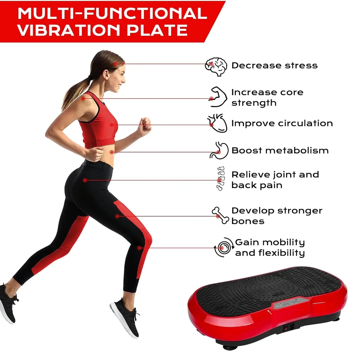 Vibration Plate Exercise Machine Vibration Platform Machine Whole Body Workout Fitness Home Training Ultra Quiet - QUORE