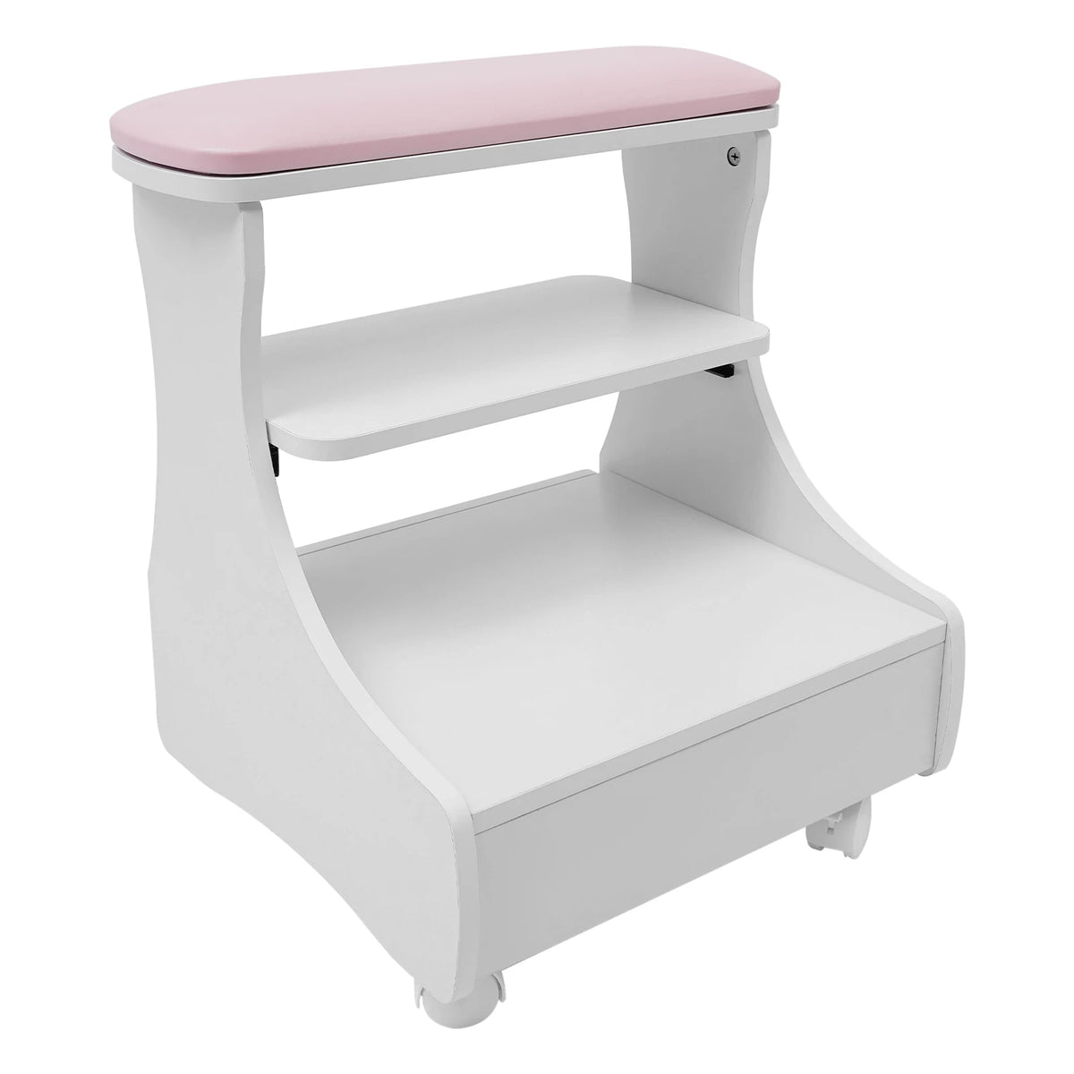 Pedicure Stool -  Nagelbank - Stoel schoonheidssalon - Manicure Chair - Footbath Stool with Wheels - 20kg - Wit