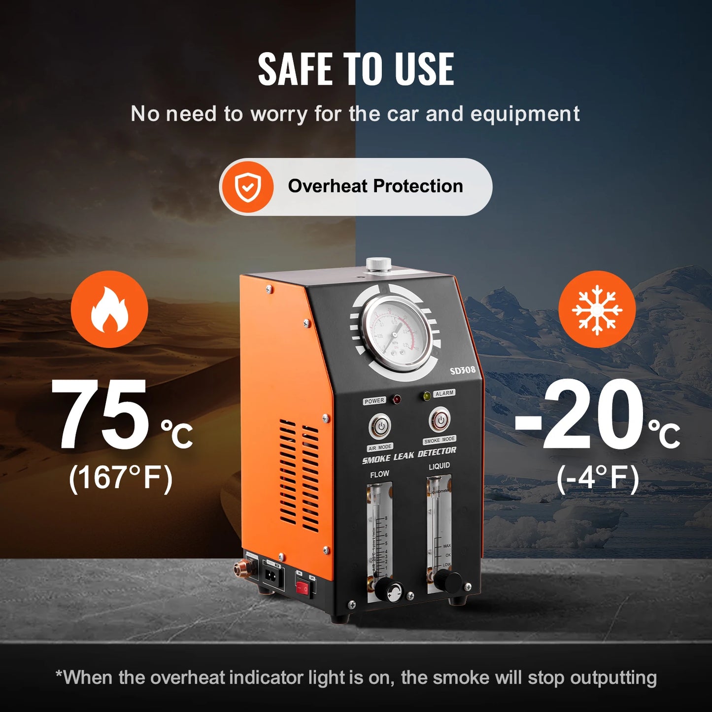 Lekkendetector – Rooktester – Lekzoeker – Evap Detector – Voertuig Lekdetectie – Ingebouwde Luchtpomp – 8L/min Rookoutput - QUORE