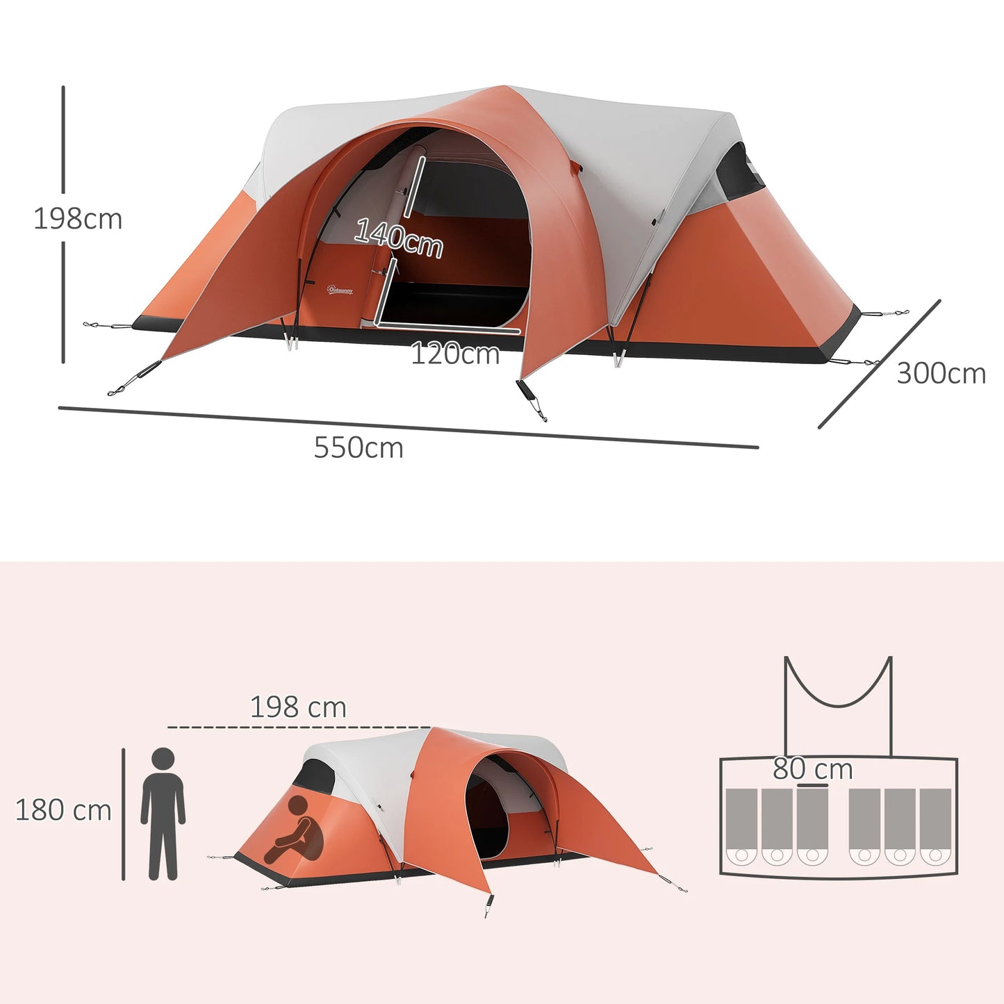 Familietent – Kampeertent – Gezinstent – Buitentent – Waterdicht – Ruim – Ventilatie