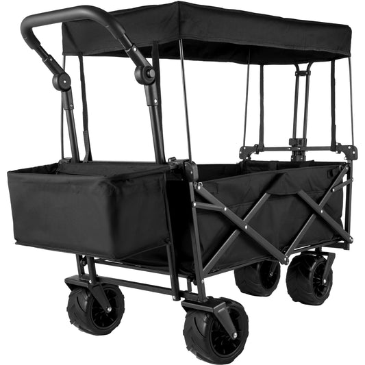 Tuinkar – Opvouwbare - met Dak - Boodschappen - Transport - Wagen - Strand - Bolder - All-Terrain Wielen - Zonbescherming - Heavy-duty - Draagbare - 100kg - Camouflage