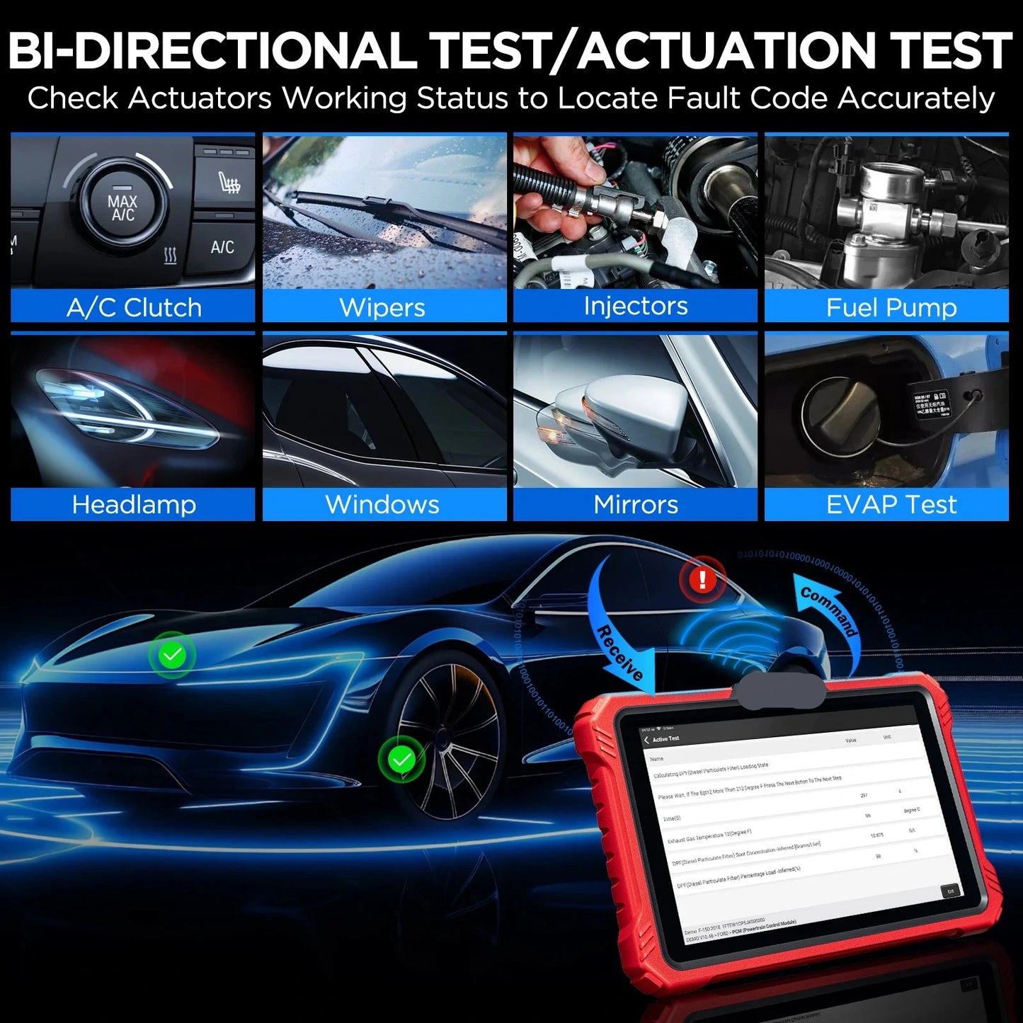 Auto Diagnosetool – OBD2 Scanner – ECU Programmeertool – Diagnoseapparaat – Autocodelezer – Android 10 Tablet – 10,1 Inch Touchscreen – 50+ Servicefuncties