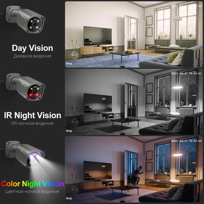 8-kanaals 8MP CCTV Beveiligingssysteem – IP Camera Systeem – Surveillance Set – Beveiligingscamera Kit – Videobewaking – 1TB HDD Opslag – Smart AI Beweging Detectie - 8 Stuks - QUORE