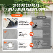 Garagetent - Tent - Partytent - Carport Tent - Carport Tent - Garagetent - Vervangende Garagetent - 7,5inch - Heavy-Duty Waterdicht & UV Beschermd