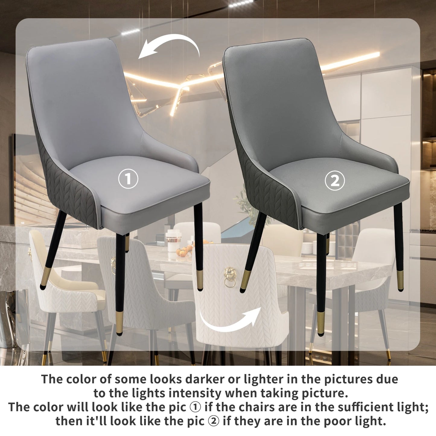Eetkamerstoelen – Stoelen – Zetels – Zitmeubels – Moderne Stoelen – Microfiber Leer – Hoog Zitcomfort - Grijs