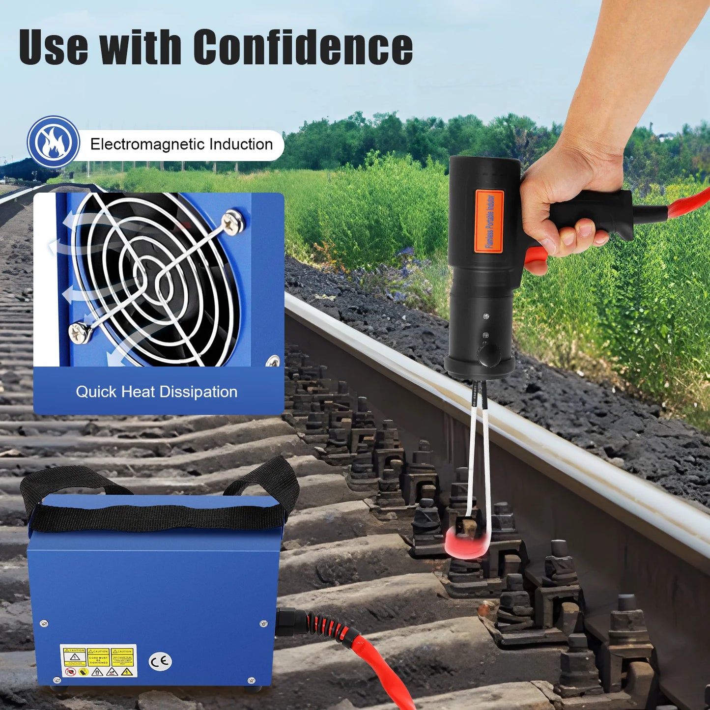Inductieverhitter – Inductie Verwarmer – Schroefverwarmer – Bouten Losser – Metalen Verwarmingstool – 1500W Vermogen – 800°C Maximale Temperatuur – Inclusief Opbergkist – Vlamvrij Werken