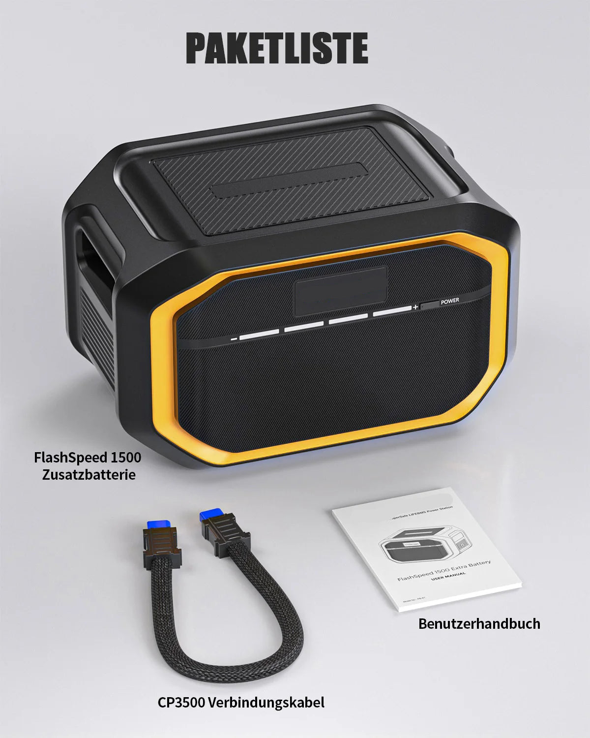 Powerstation - Stroomgenerator - Mini-Generator - Draagbare - Krachtcentrale - Extra batterij - LiFePO4 Batterij - voor Thuis - Tenten - Buiten - Kamperen - 1548Wh - 3500 mAh - 42 x 29.6 x 25.5 cm - Zwart/Geel