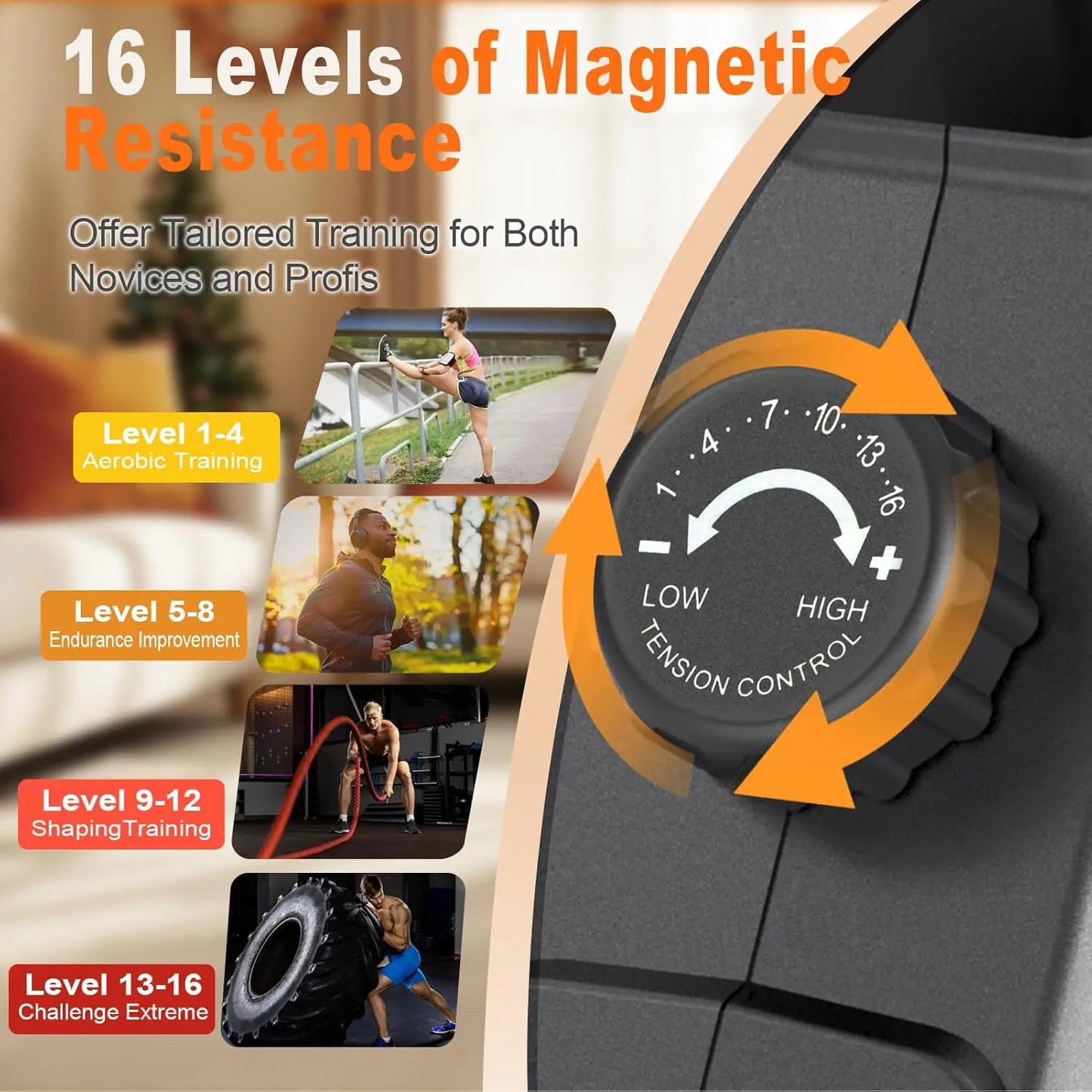 Roeimachine - Magnetische Roeitrainer - Roeiapparaat - Opvouwbare - met 16 Weerstandsniveaus - Bluetooth Connectie - LCD Display - 300N Weerstand - Max 150kg - Ergonomisch Ontwerp - Stil en Compact - Zwart - QUORE
