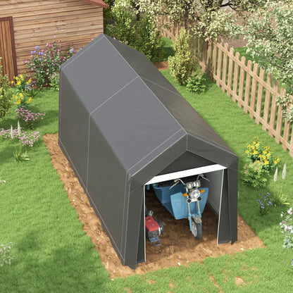Garagetent – Schuurtent – Opbergtent – Beschutting – Motorstalling – Stevig Verzinkt Staal – Waterdicht UV-bestendig Doek - 2.1 x 3.6 x 2.35 m - Donkergrijs